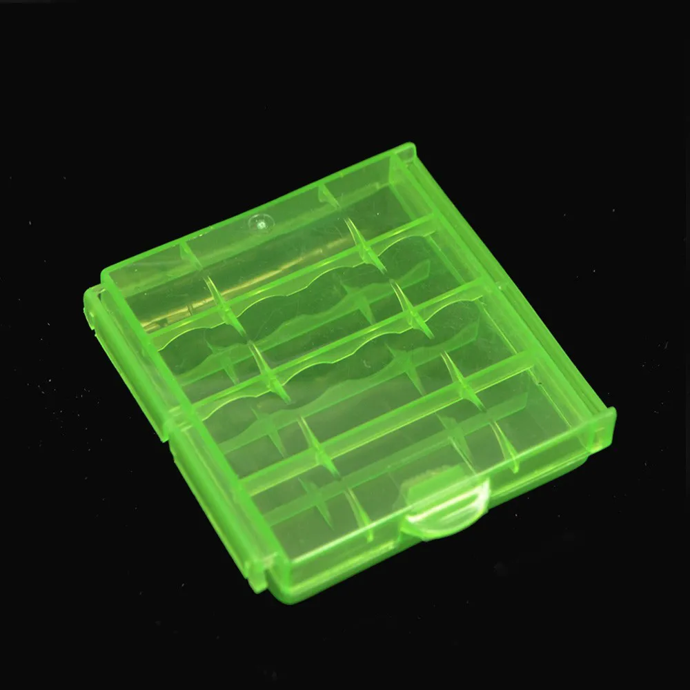 5 pcs/lot Coloful Battery Holder Case 4 AA AAA Hard Plastic Storage Box Cover For 14500 10440 Battery