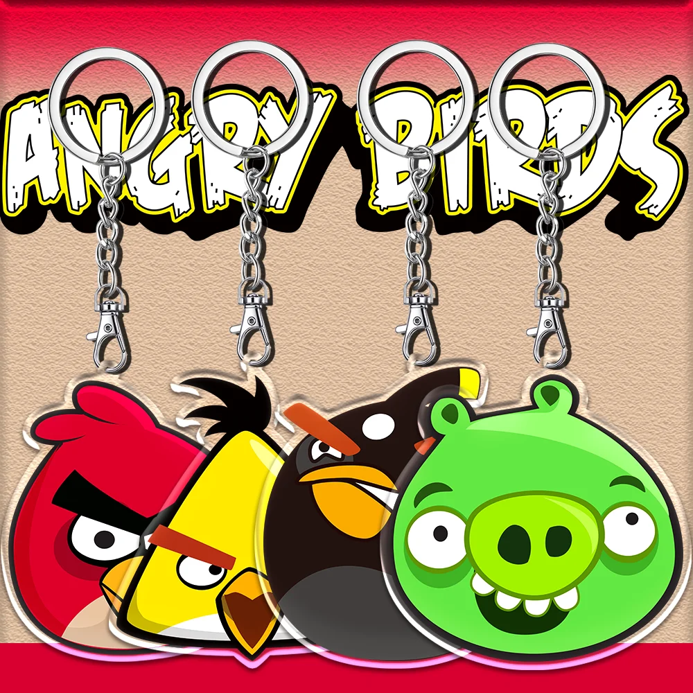 12cm Angry Birds Cartoon Acrylic Pendant Keychain Car Keychain Mobile Backpack Pendant Peripheral Accessories Festival Gifts