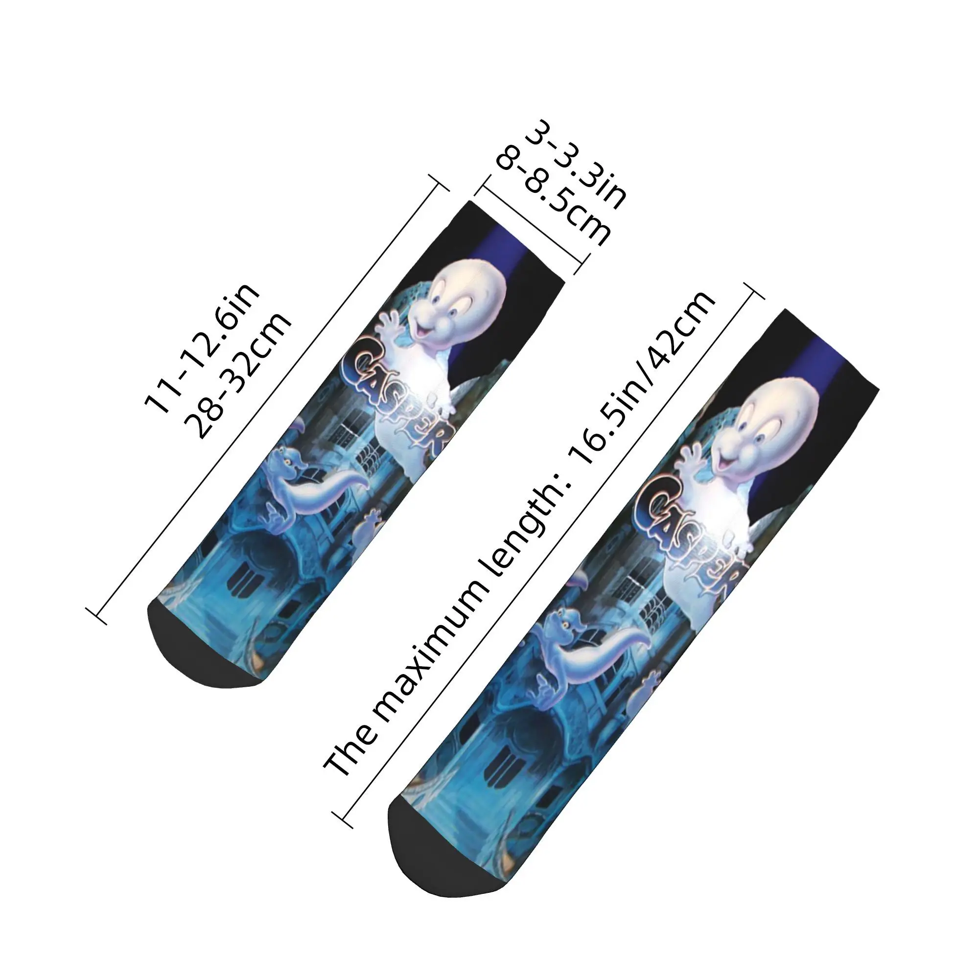 Skarpety na każdą porę roku Przyjazny Duch Casper Skarpety Harajuku Sportowe Średniej Długości Miękkie Modne Skarpety dla Kobiet i Mężczyzn na Prezent