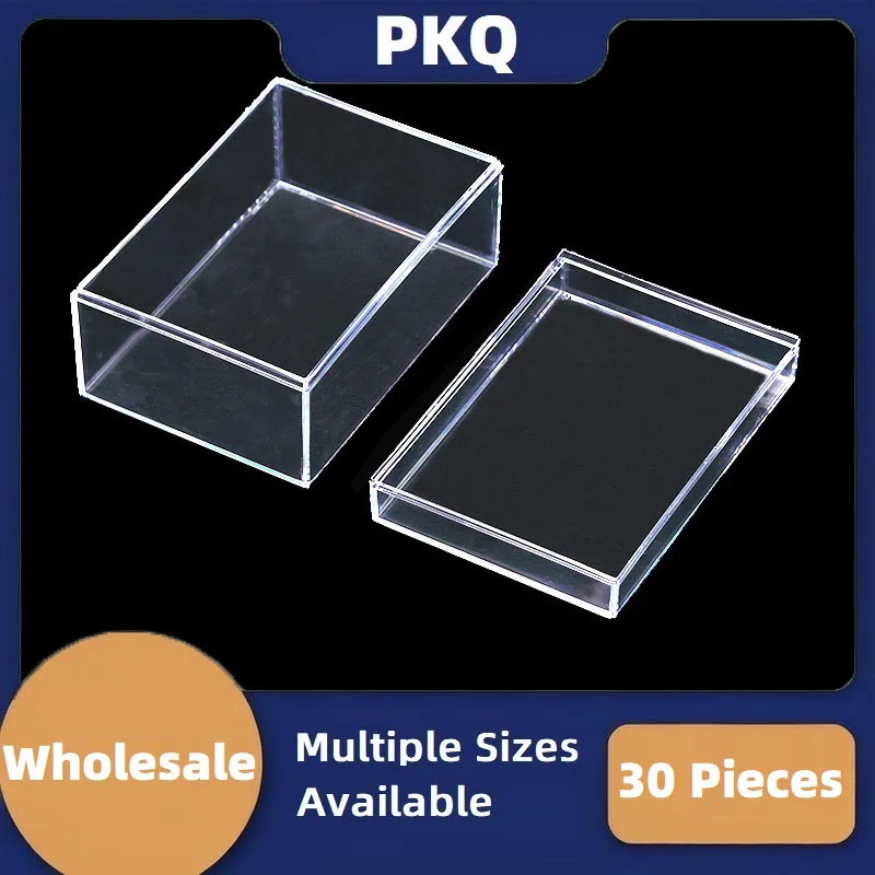 Rectangular Plastic Box, Transparent PS, Specimen Candy Jewelry, Manicure Crystal Mud Packaging Box, Organizer with Cover,20Pcs