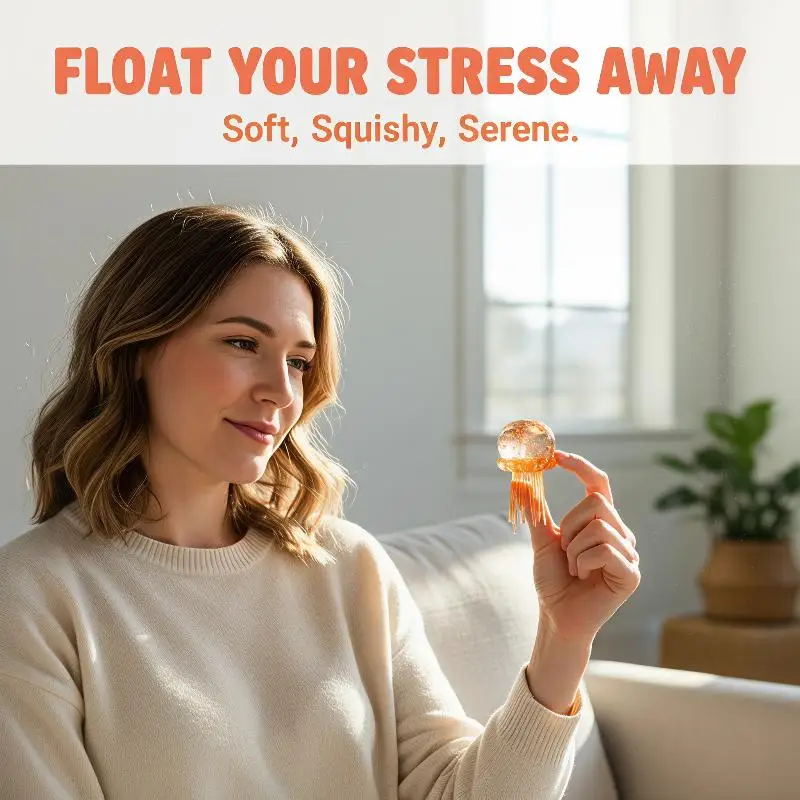 Jellyfish Squeezable Toy Soft Jelly Squeeze Stress Relief Fidget Toy Sensory For Kids & Adults
