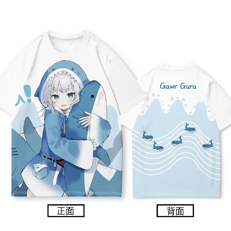 

Hololive VTuber Kawaii Gawr Gura Cosplay T-shirt 3D Print Kids Anime Tees Men Women Short sleeve O-Neck tshirt Harajuku Tops