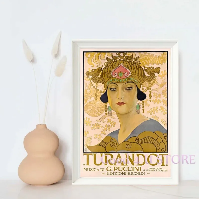 Vintage Classic Music Opera Madam Butterfly Turandot Advertising Film Poster Canvas Painting Wall Art Pictures Home Room Decor