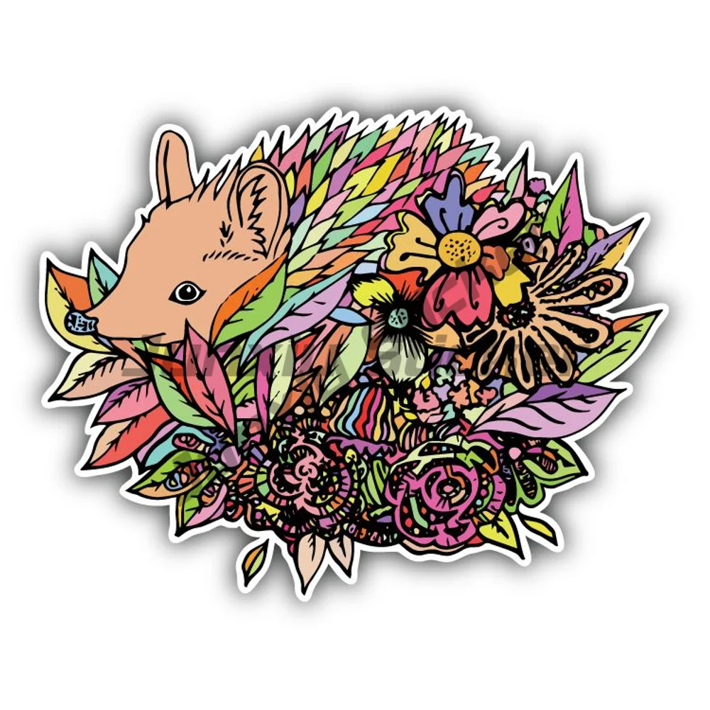 

Colorful Hedgehog Car Decal For Suv Bumper Laptop Trolley Case Motorcycle Helmet Wall Exterior Sticker Decor Custom Decals Motor