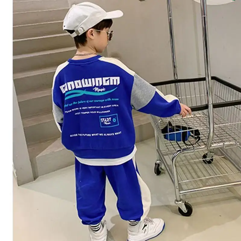 

Spring Autumn Boys Suit New Style Korean Version Children's Clothes Stylish Sports Wear 2-piece Set For Ages 4-12