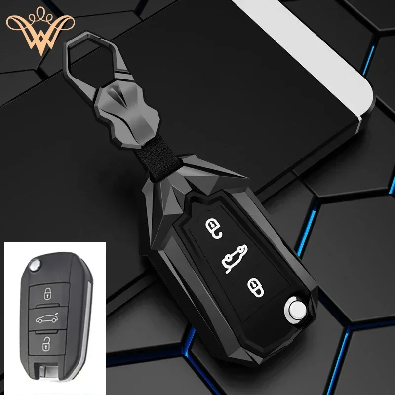 

Zinc Alloy Car Flip Key Case Cover Shell Fob For Peugeot 208 3008 308 508 408 2008 307 4008 For Citroen C4 C4L C3 C6 CACTUS C8 K