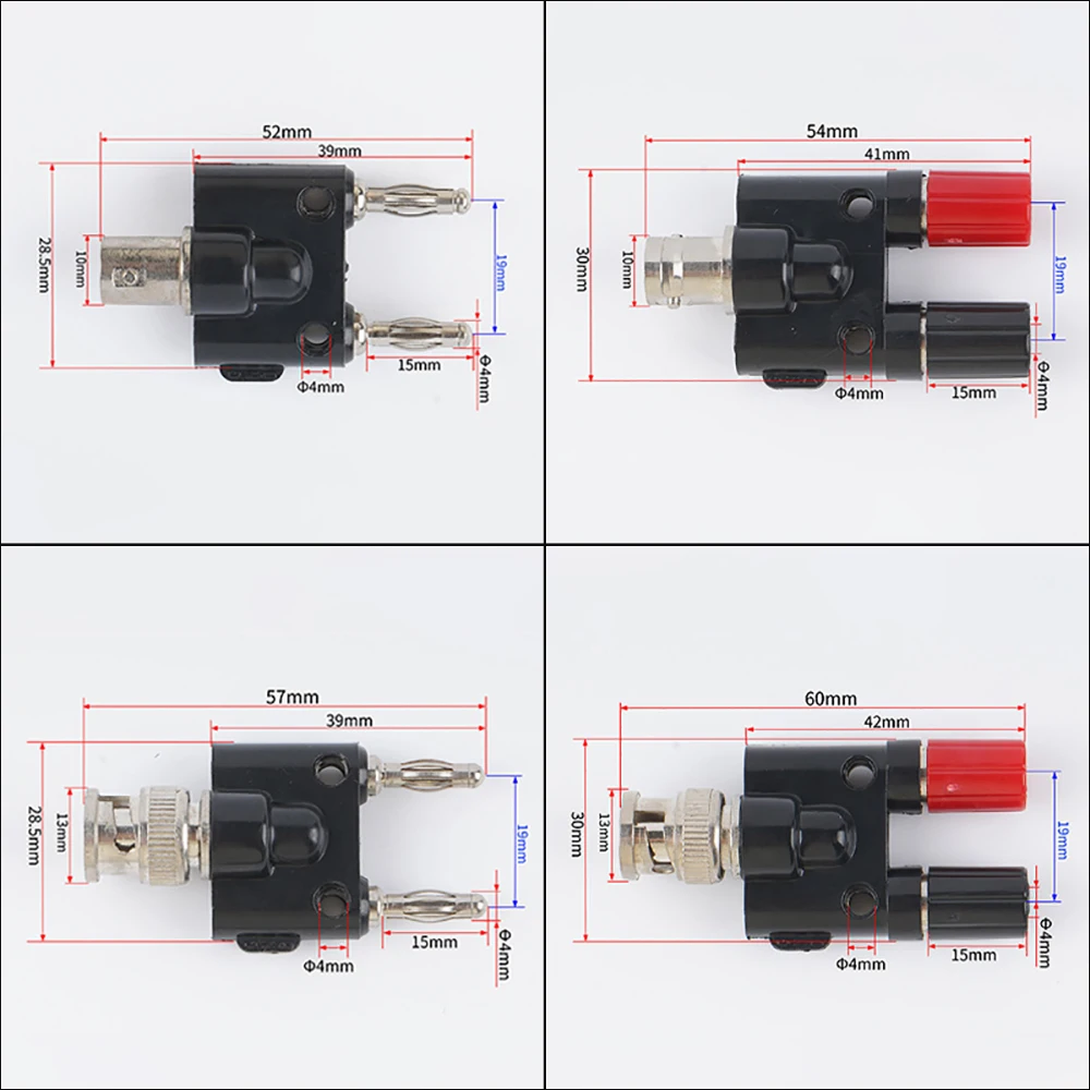 1 Stück Adapter BNC auf 4 mm Bananenstecker und Buchse, RF-Anschluss, Koaxial-Testkonverter – Detail 6