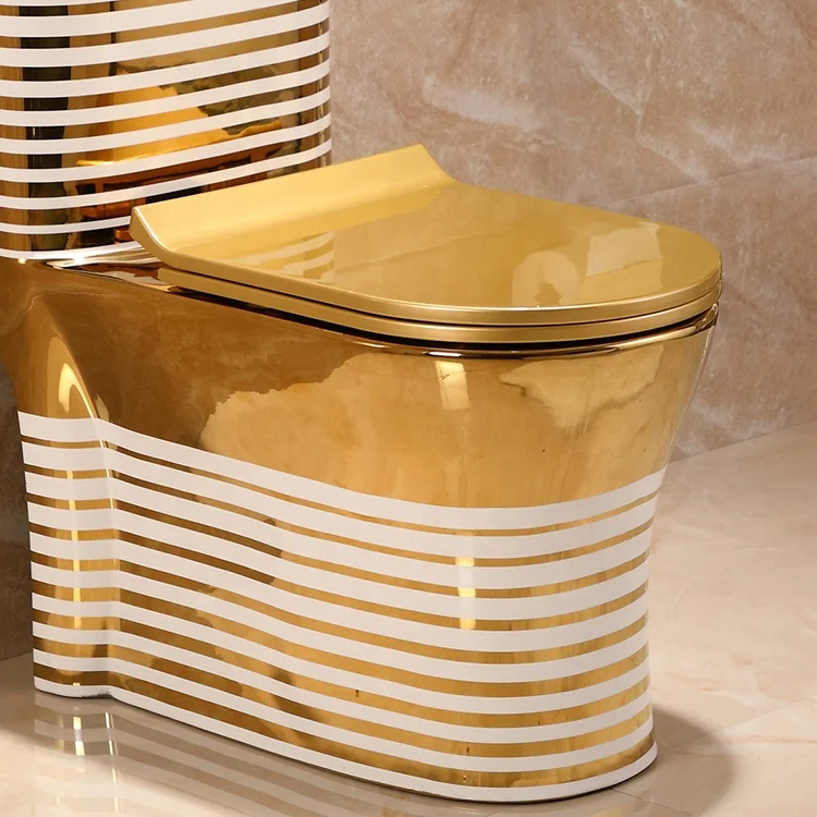 sanitary ware golden rose color one-piece flush toilet bowl for sale for bathroom