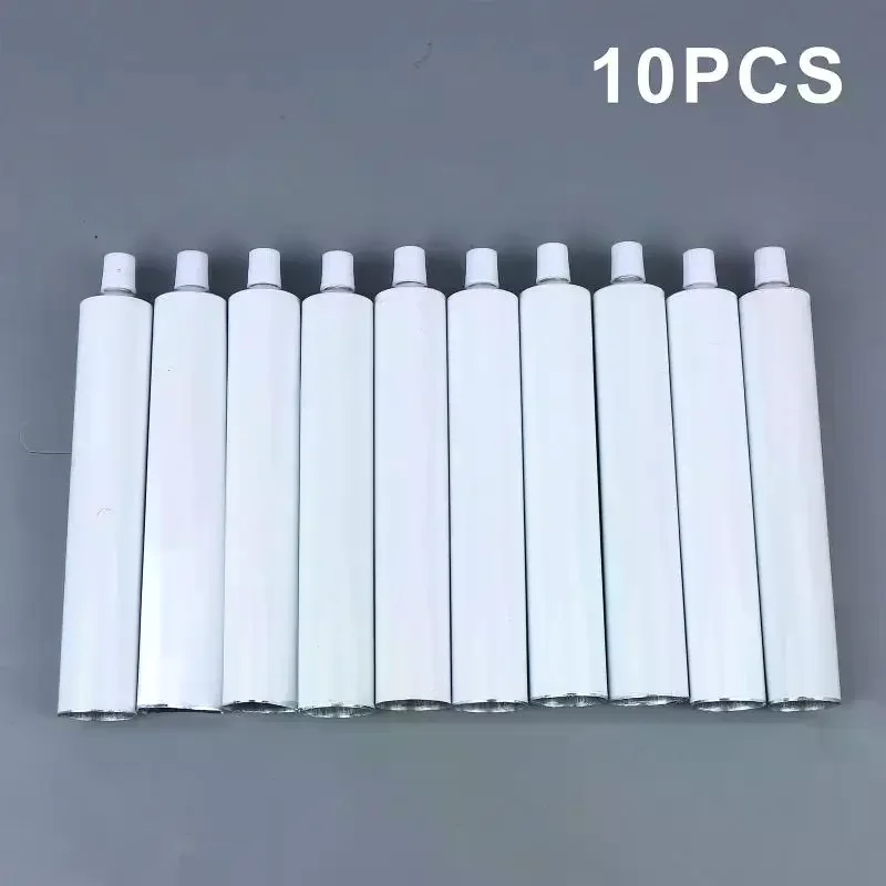 หลอดอะลูมิเนียมเปล่าสำหรับใส่สี 10 ชิ้น ขนาด 30/60/100 มล. สำหรับเก็บสีอะคริลิก สีน้ำ สีกัวช สีน้ำมัน และทำสี