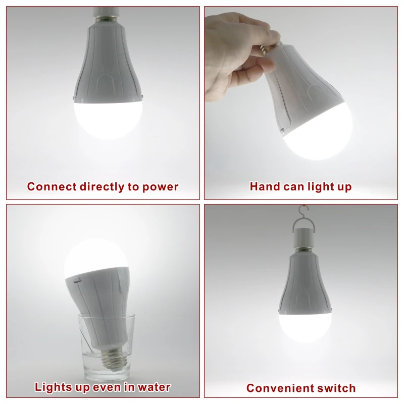 15 واط LED ضوء الطوارئ لمبة E27 1600 مللي أمبير 85-265 فولت لمبة قابلة للشحن للمنزل انقطاع التيار الكهربائي التخييم خيمة الشرفة مصباح الحديقة