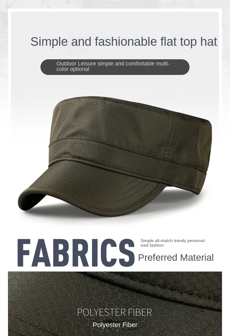 Atmungsaktive Mesh-Kappen für Männer und Frauen, Kadettenmütze, Flacher Schirm für Große Köpfe Schnell Trocknende Mütze Übergröße 56-59cm, 60-65cm – Detail 1