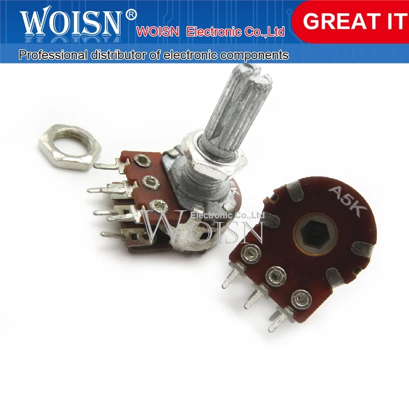 10PCS Foshan radio factory aerospace licensing 148 dual-potentiometer A5K handle length 20MM 25MM flowers In Stock