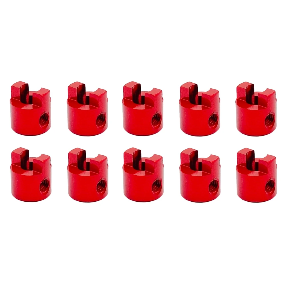 10Pcs 4mm Model Boat Metal Drive Dog Shaft Crutch Accessories Connector Paddle Fork for Rc Boat Drive Shaft,Red