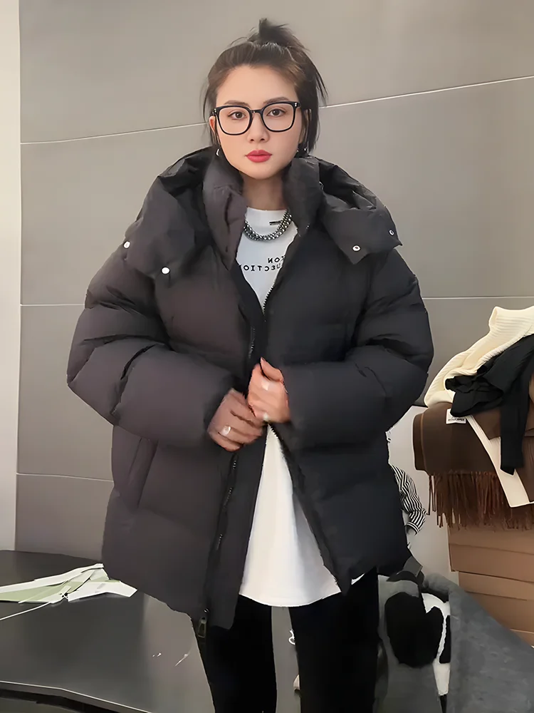 Winter Thiened Warm Bla Rits Capuchon Wit Du Down Jaet Dames Faionable Nieuwe Collectie Bovenkleding Pendelen Sle