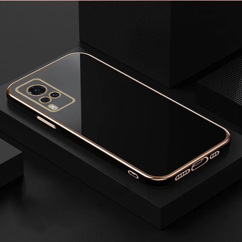 Glossy Plated Phone Case For vivo Y20 Y12S Y15S Y21 Y31 Y33S Y55 Y66 Y72 Y73 V20 V21 V21E V23 V25 Silicone Case Protector Cover