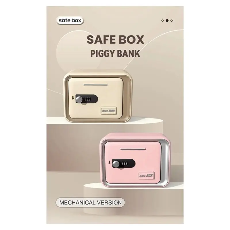 Children' S Adult Gift, Household Small Coin Piggy Bank Money Box, Password Lock Safe, Deposit And Withdraw Machine Khaki