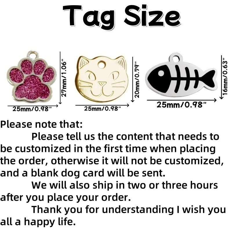 Stainless Steel Pet Dog Name Collar Pendant Personalized Cat Dog Id Tags Anti-Lost Kitten Puppy Address Tags Pet Sog Decorations