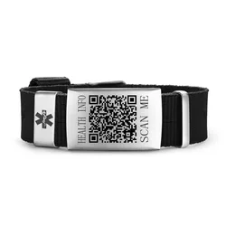 Medical Alert ID Bracelet 18MM Outdoor Sport Comfortable Sweatproof Breathable Nylon Braided Adjustable Personalized Watch Strap