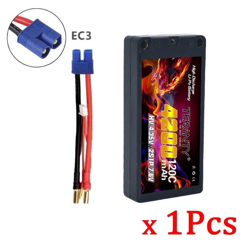 TERANTY 4200mAh 120C/240C リポバッテリー 2本セット アップグレードされたTERANTY 7.6V 2S 4200mAh 120C/240C リポ