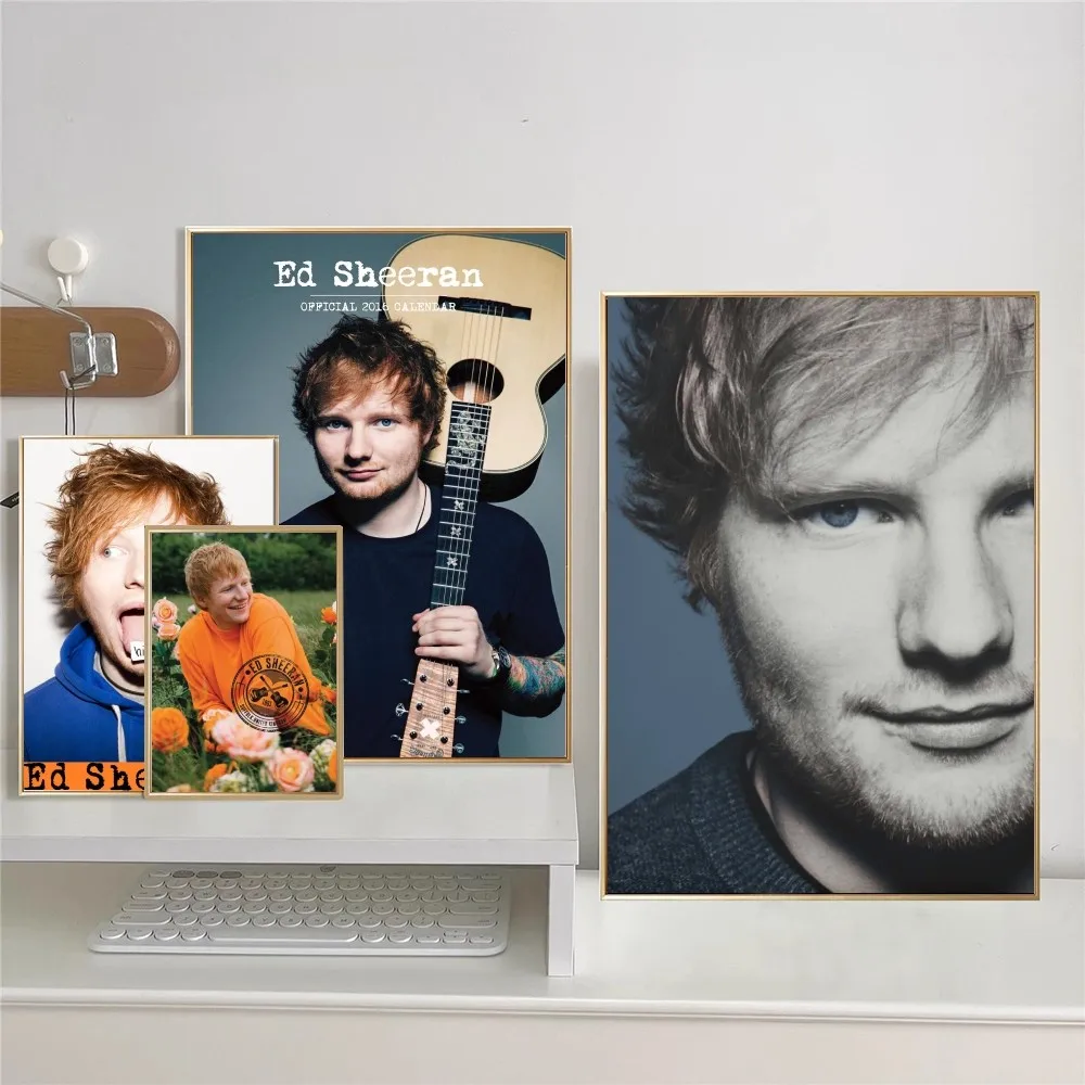 Famous Singer Ed Sheeran Anime Posters Sticky Decoracion Painting Wall Art White Kraft Paper Wall Decor