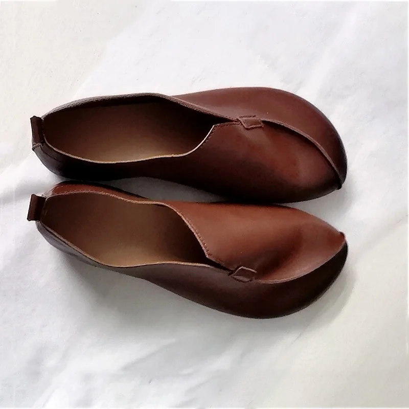 2024 microfiber leather flats woman orthopedic shoes wide toe driving loafers ladies concise slip on moccasins simple lazy shoes