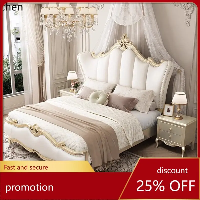 

HXL Solid Wood Bed Home Master Bedroom Marriage Bed double Bed