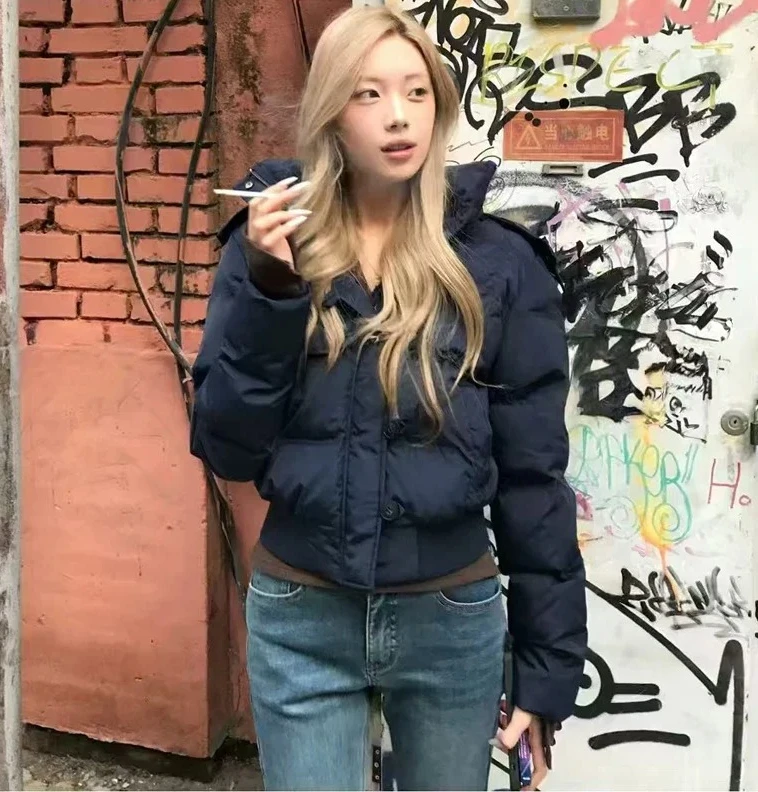 

Осень-зима, однотонная женская куртка с меховым капюшоном для отдыха, женская верхняя одежда, модная тонкая короткая женская верхняя одежда для отдыха