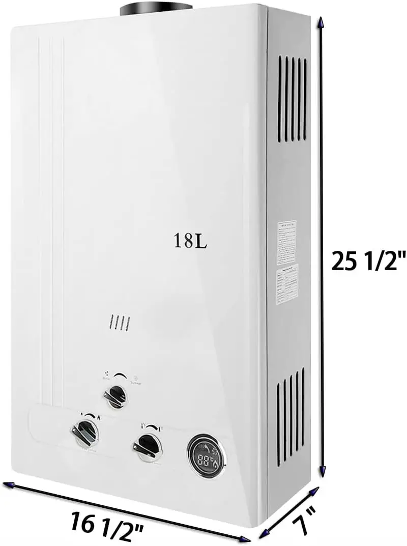 18L Propane Gas Water Heater Tankless 4.8GPM Instant 36KW LPG Hot Water Heater