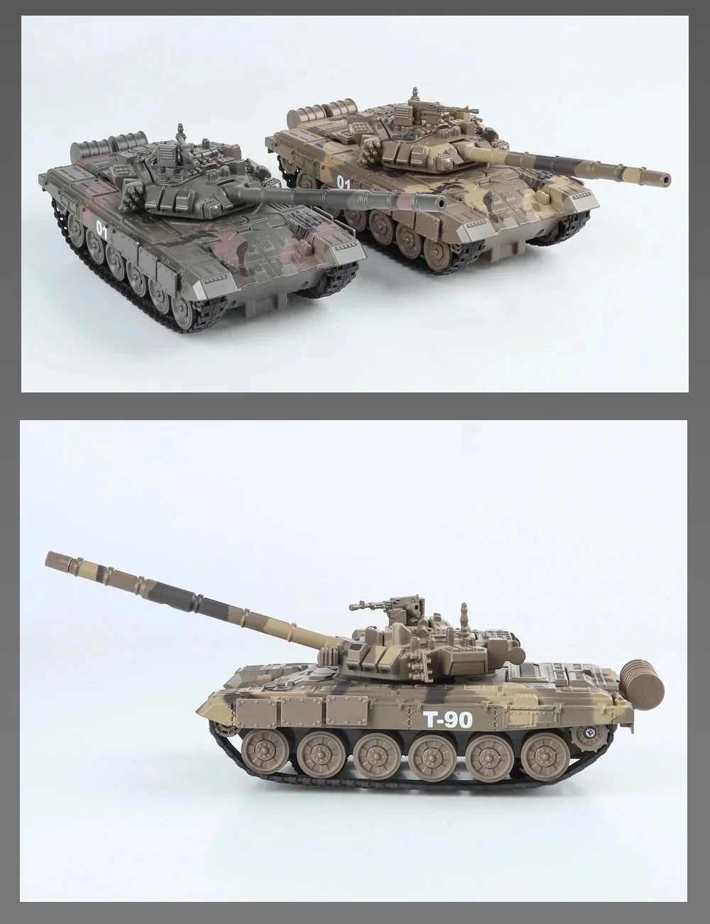 1:32 Schaal Tiger T-90 Spray Tank Model Speelgoed Metalen Diecast Miniatuur Militaire Voertuigen Geluid Licht Trek Speelgoed Cadeaus Voor Jongens