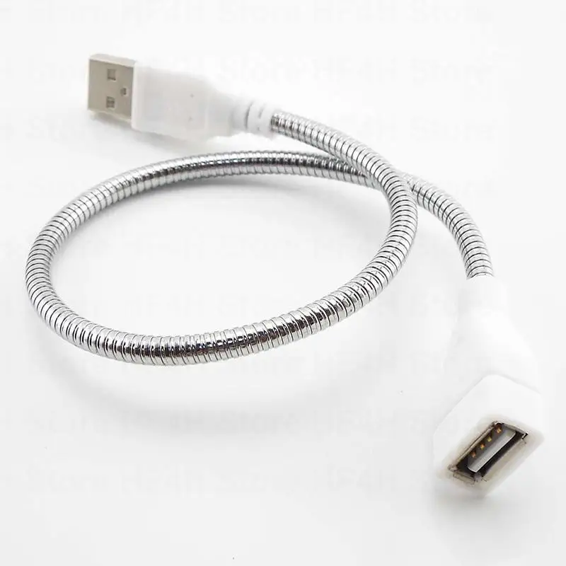 DC 5v USB złącze męskie do żeńskiego elastyczny wąż Adapter do zasilacza metalowy przewód przedłużacz biurka wentylator z lampką LED B4