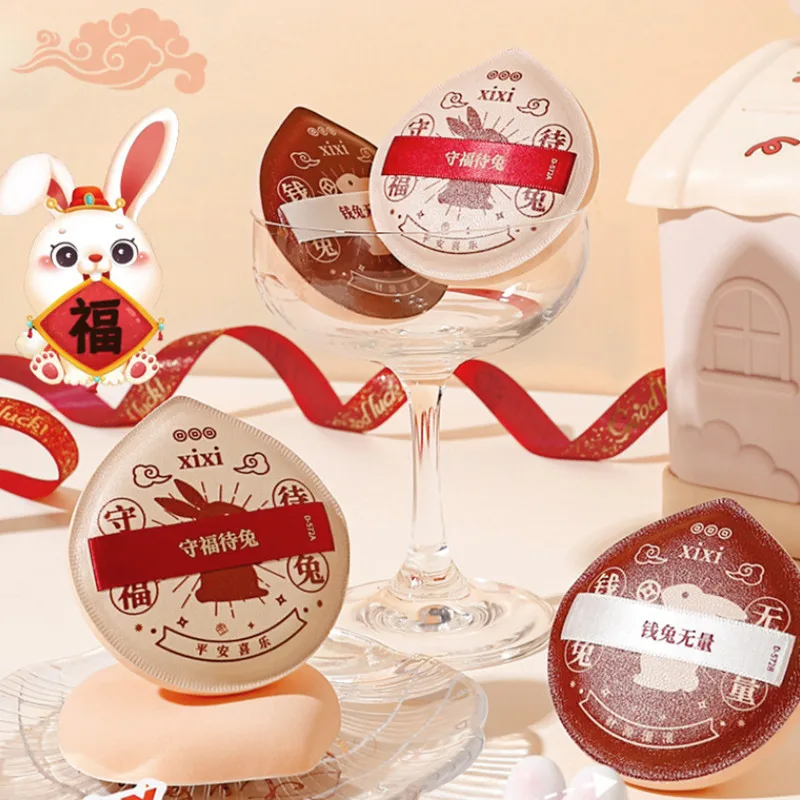 2 pçs tamanho grande fundação maquiagem puffs pó corretivo iluminador creme liquidificador aplicador cosméticos esponja ferramenta de beleza