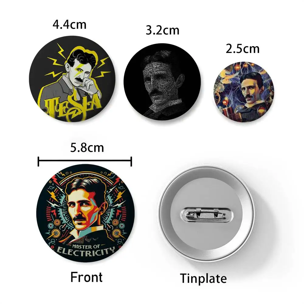 نيكولا تيسلا عالم شارات مستديرة رائعة شارة دبابيس دبابيس الإبداعية للملابس قبعة ظهره هدية الملحقات