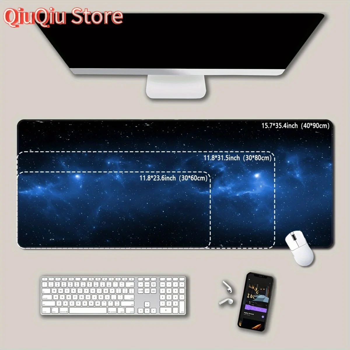 1pc durável extra grande mouse pad xxl estrelado céu noturno design antiderrapante poliéster tapete de mesa para jogos escritório estudo presente gamers