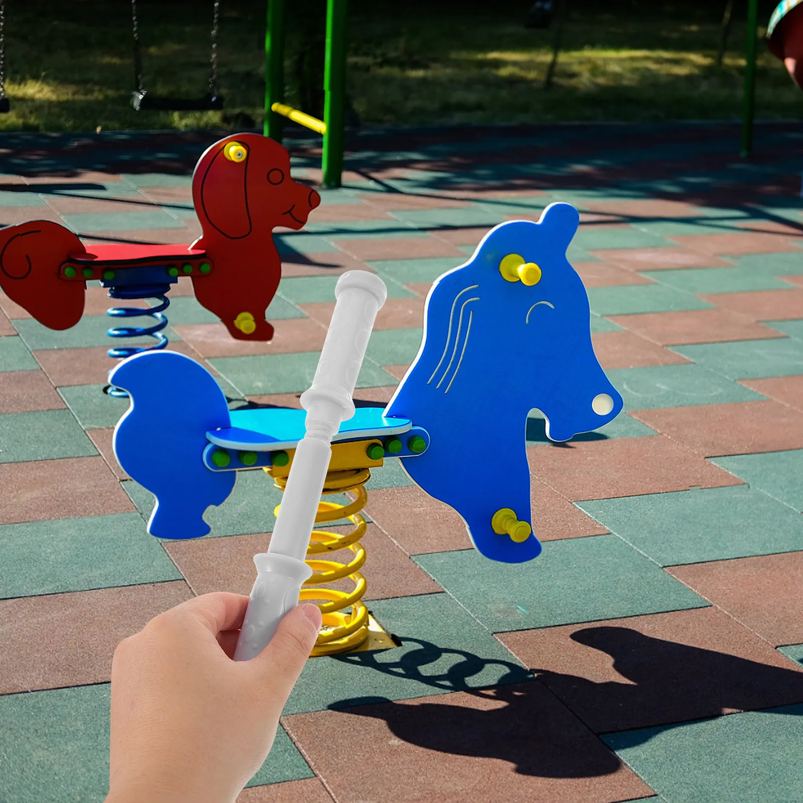 

Rocking Horse Handle Plastic Universal Threaded Fit for Kids Ergonomic Design Comfortable Secure Grip Indoor Outdoor Riding Use
