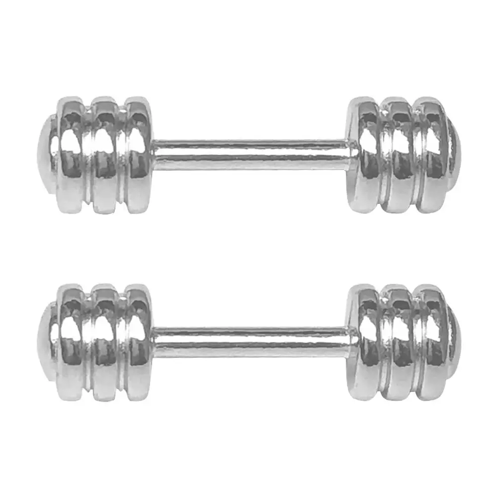

2 Pcs Metal Dumbbell Exercise Dumbbells Lifelike Toys Miniature Worlds Smallest Props Model Modeling Simulation