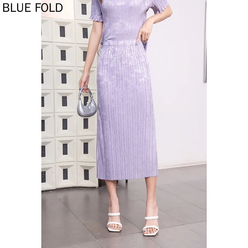 Miyake-Women's High-End Pleated Long Skirt, Slimming High-waisted Skirt, Elegant, New Design