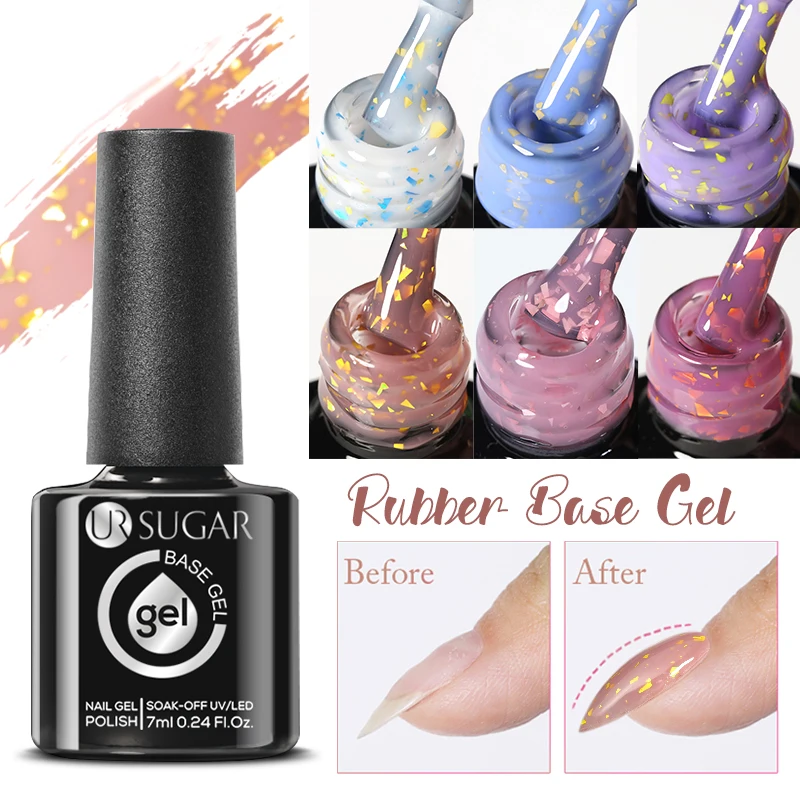 UR SUGAR Gel di gomma glitter oro mimetico Soak Off UV LED Gelatina Bianco Rosa Unghie Manicure Soak Off UV LED No Wipe Top Coat