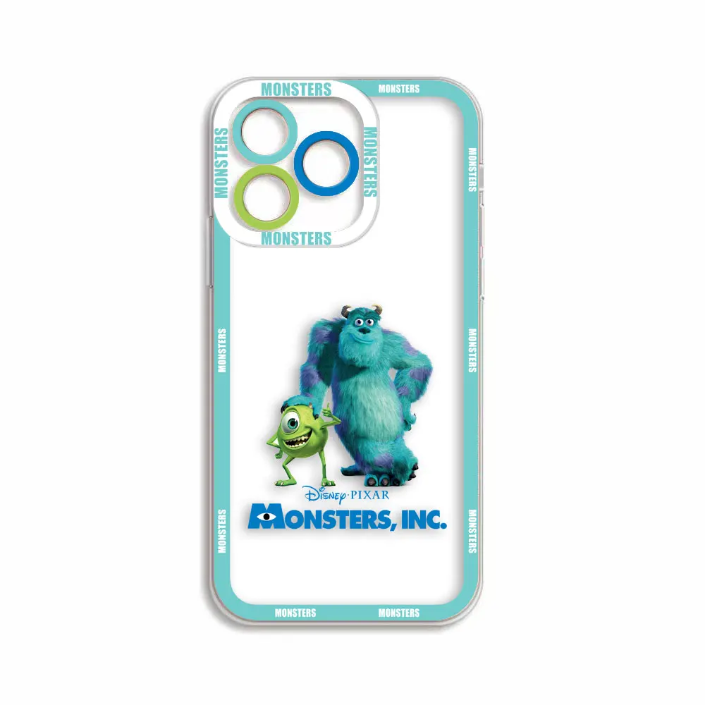 Przezroczyste etui na telefon iPhone 15 14 12 13 11 16 8 7 SE Plus X XR XS Max Etui Funda Capa Shell Disney Monsters Inc Sullivan