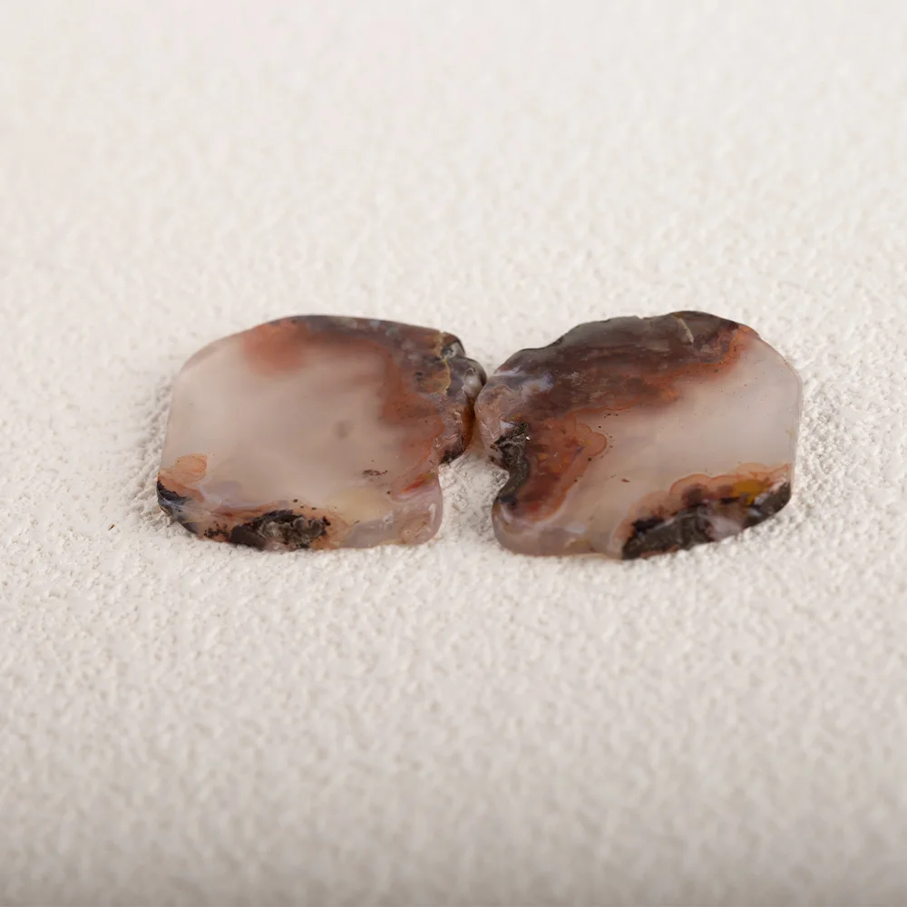 Handmade Jewelry Natural Stone Agate Nugget Earring Bead Accessories For Women 30x27x3mm 3g