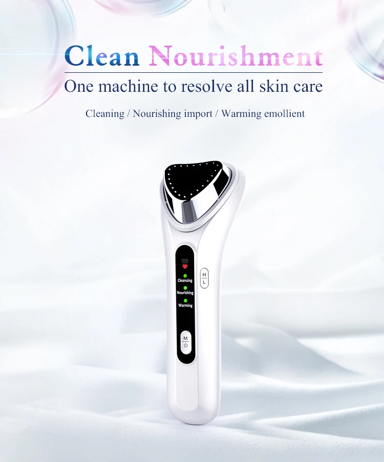 Ultrasonic Heating Essence Introduction Instrument for Cleansing and Rejuvenating Skin Electric Vibration Facial Massager