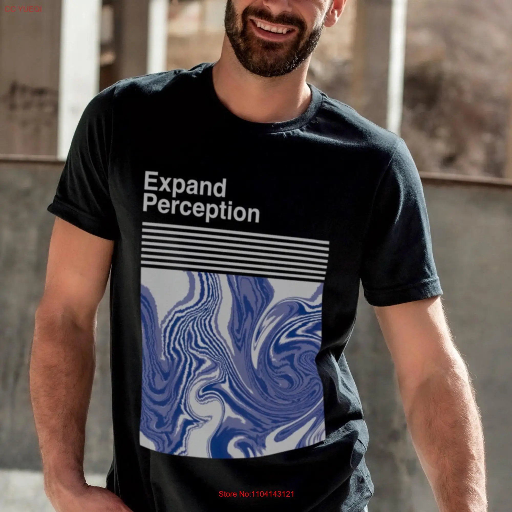 Abstract Artsy Eco T Shirt Expand Perception long or short sleeves