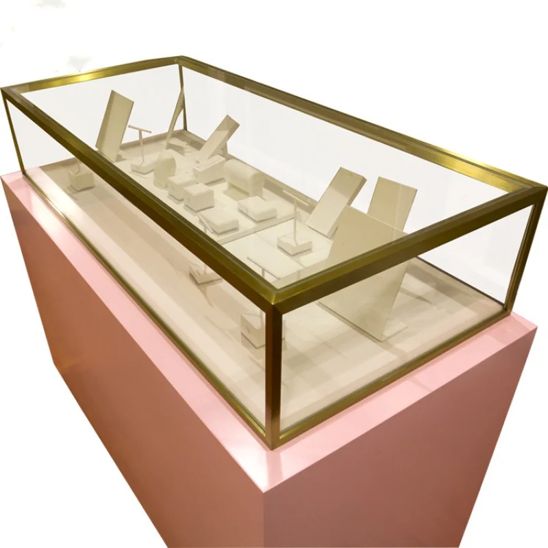 custom，High-end Jewelry Shop Cabinet  Interior Design Glass Counter for Jewelry Shop Gold Jewelry Showcase