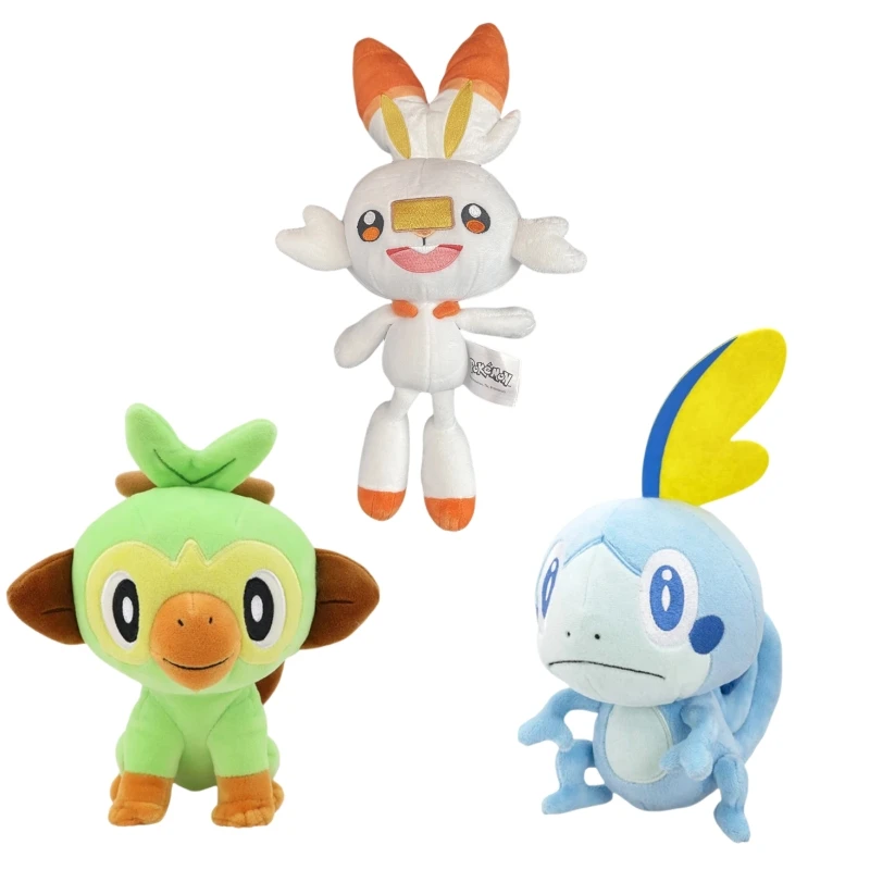 Cute Sobble Grookey Scorbunny Plush Stuffed Doll Sword Shield Initial Elf Animal Plushies Toys Hobbies Collection Birthday Gift