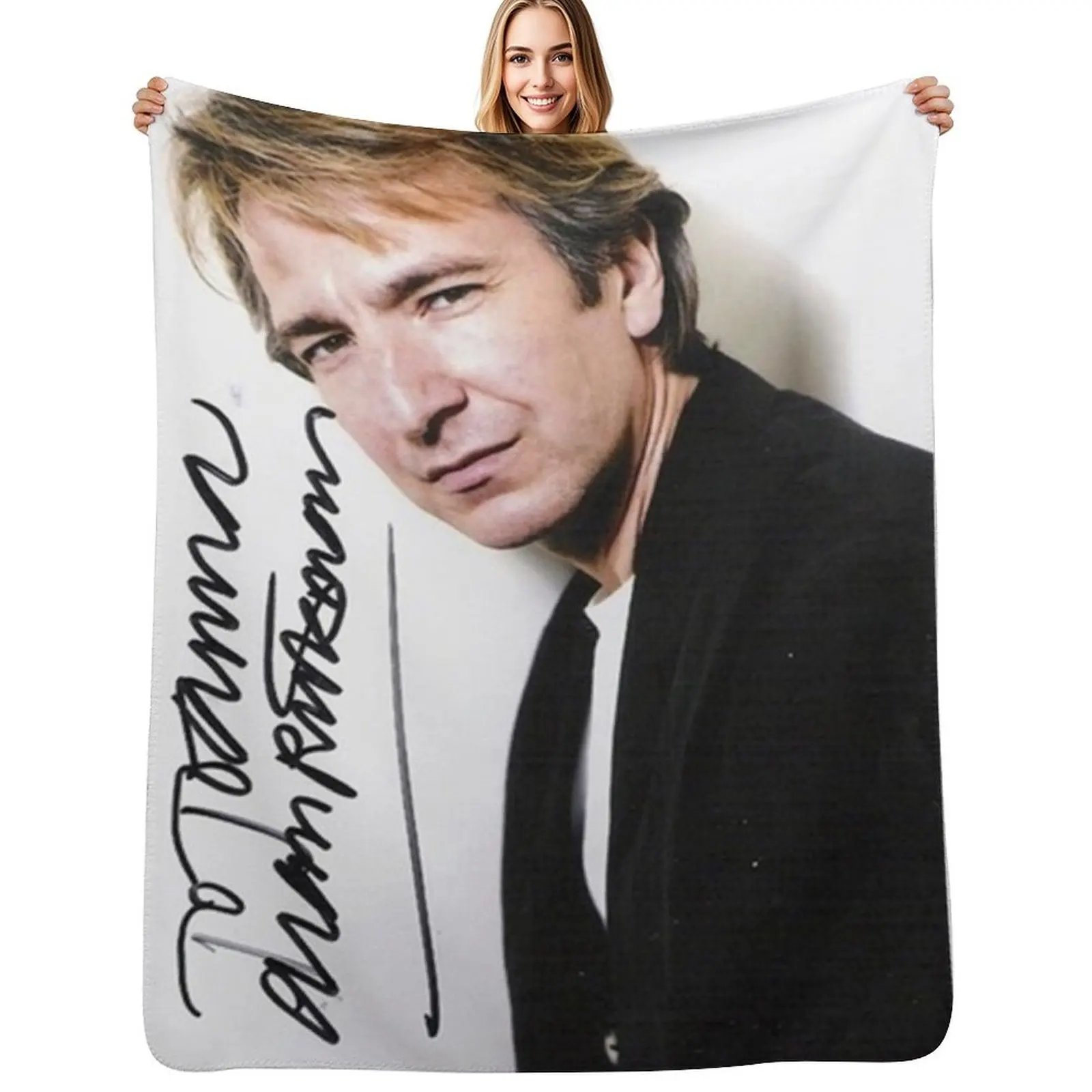 

alan rickman Signed Poster Throw Blanket Stylish Decor Blanket Gift for Friends Roommate