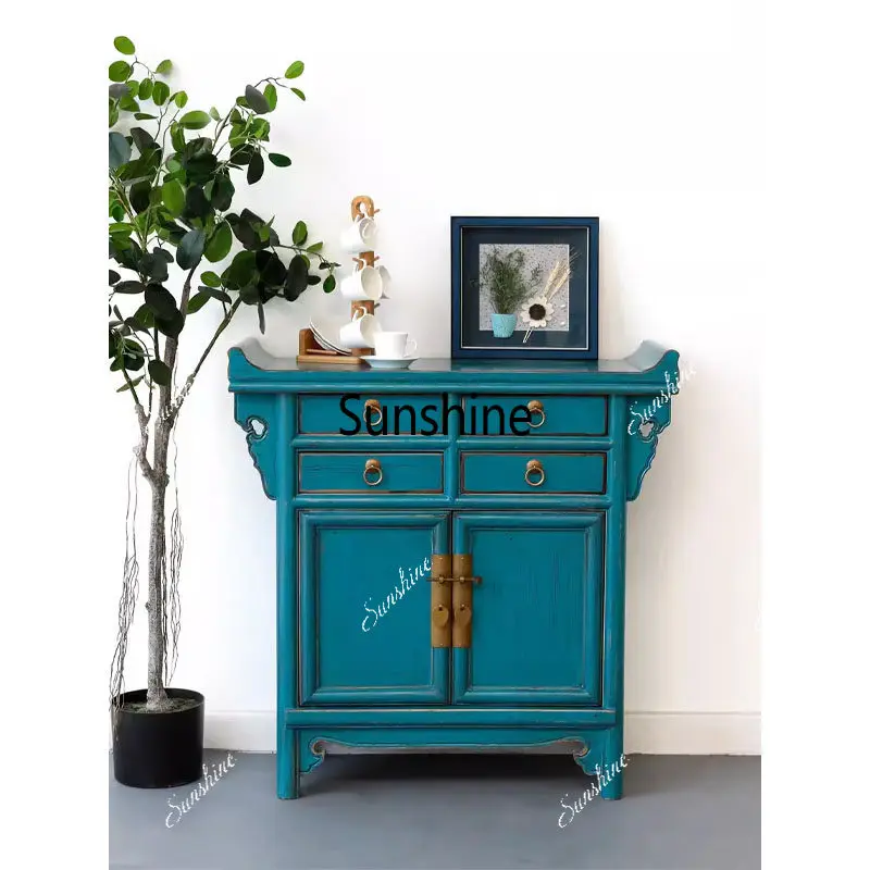 

foyer partition retro old storage shoe cabinet solid wood locker