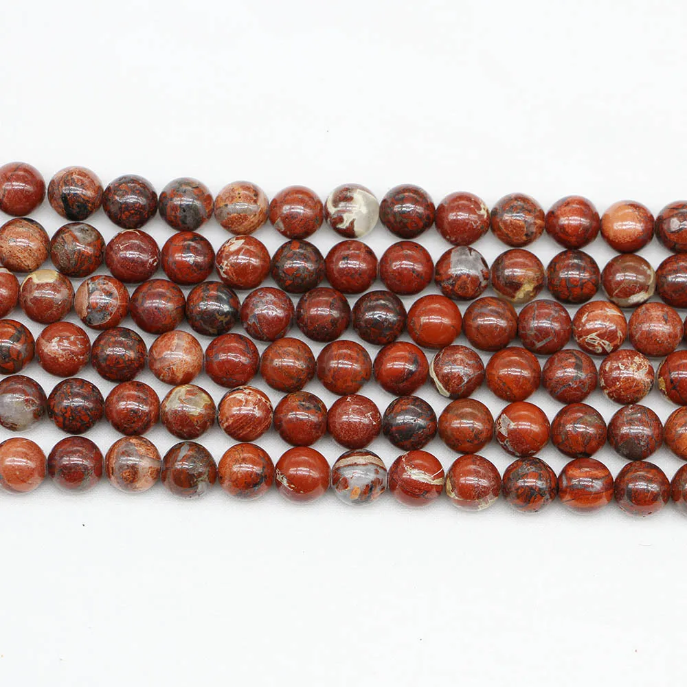 38Pcs New Imported Flower Red Stone Semi-Finished Round Beads, Loose Beads with Bead Strings, DIY Crystal Jewelry Accessories