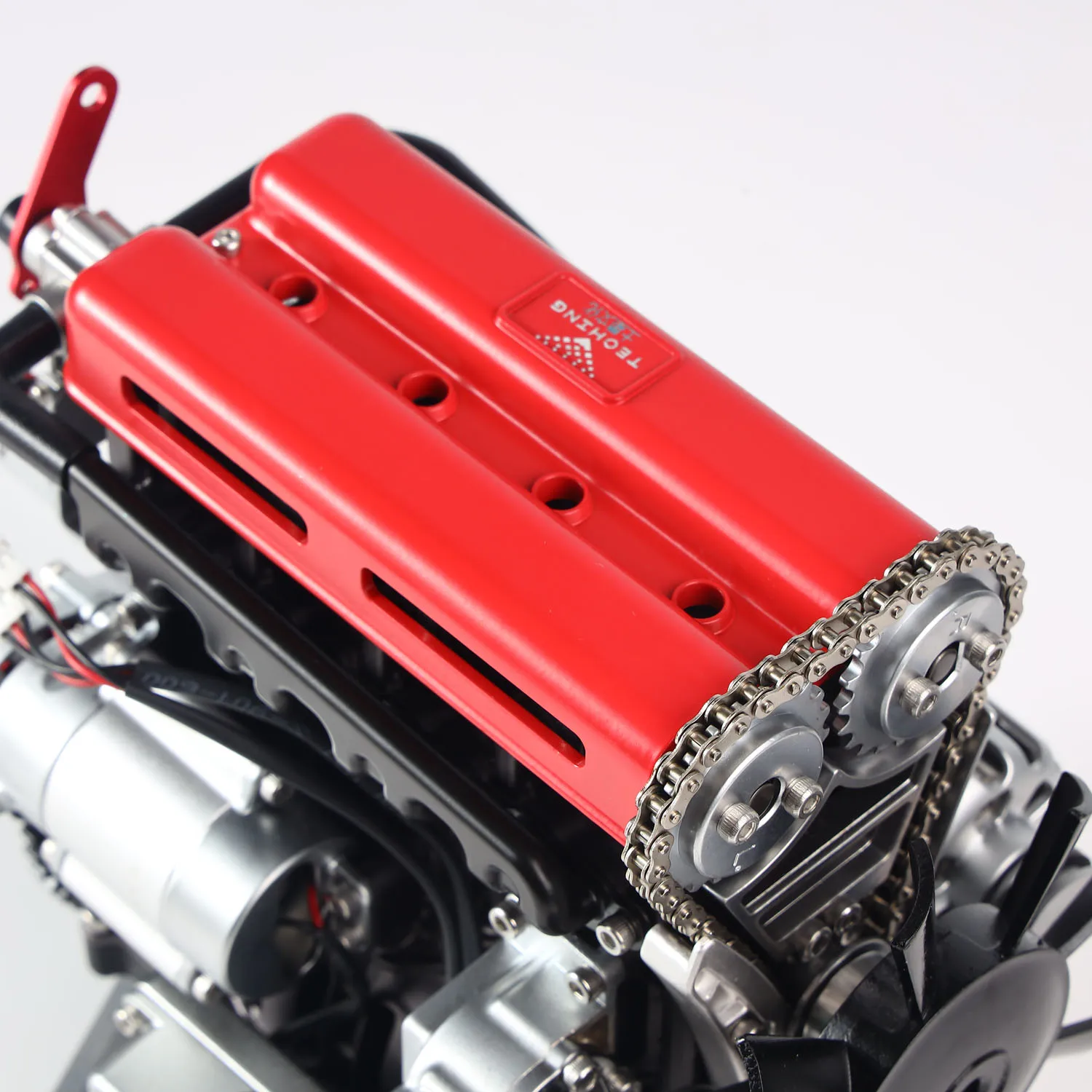 

300 + шт. TECHING DIY масштаб металлический 4-цилиндровый двигатель с турбонаддувом модель DM111 механическая сборка украшения строительный комплект для взрослых