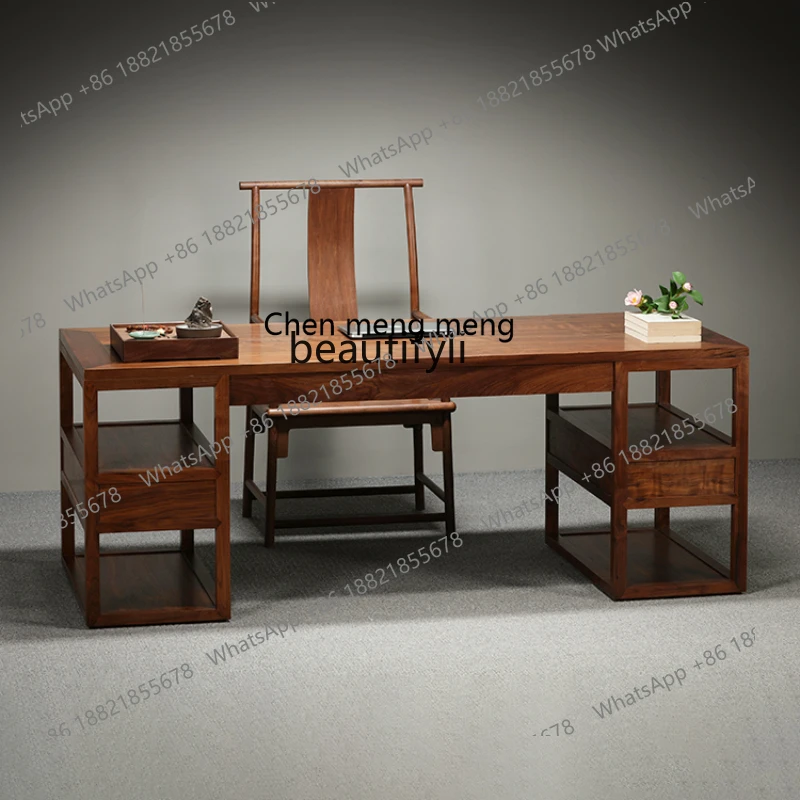 New Chinese Style Black Walnut Solid Wood Calligraphy Table Home Study Desk Painting Table Calligraphy and Painting Table