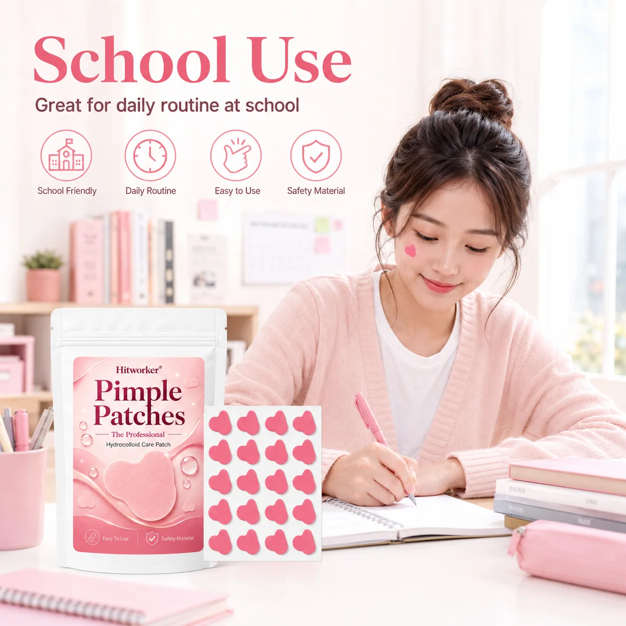 100PCS Pimple Cover Patches, Clear-Look Hydrocolloid Beauty Patches For Day And Night Use, Easy Peel Spot Cover