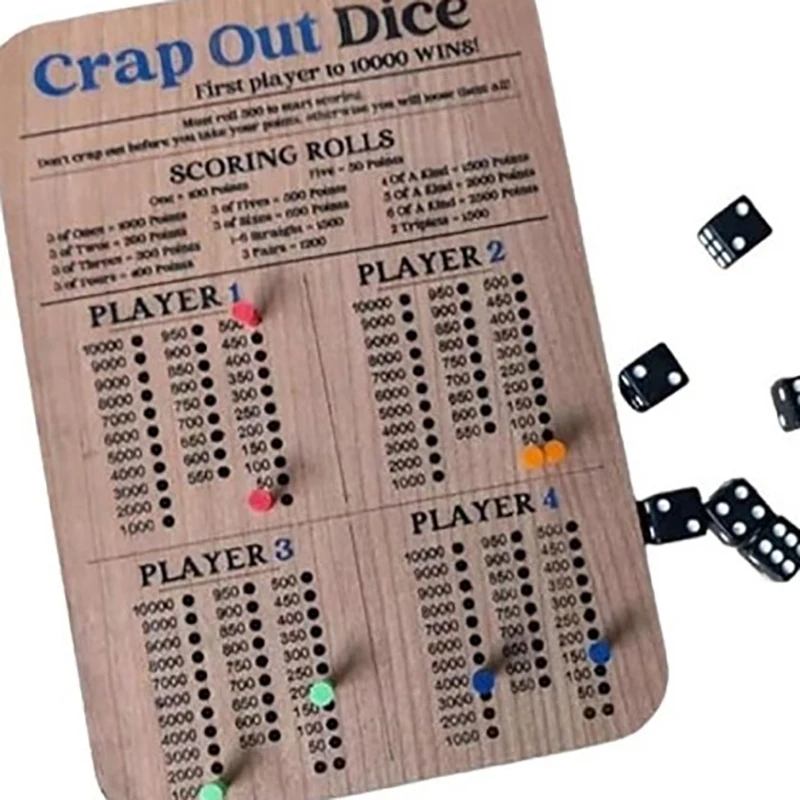 Crap Out Dice Score Board, Tableau de score